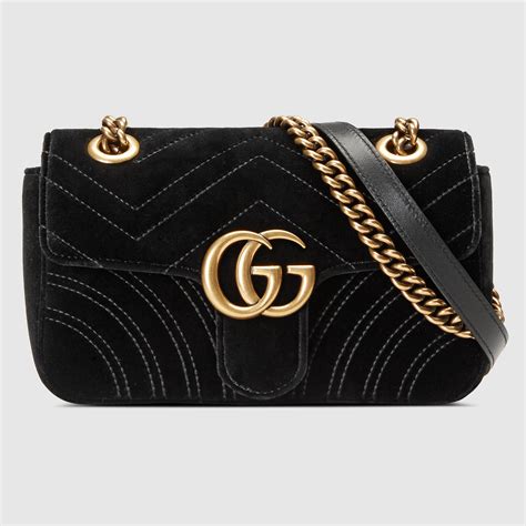 gucci gg marmont velvet mini black bag|Gucci Marmont bag price.